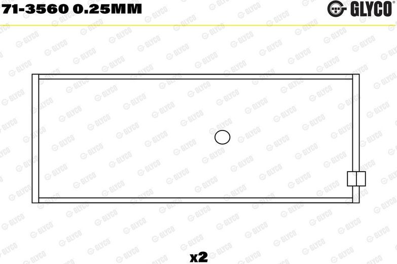 Вкладыши шатунные Glyco для Opel Kadett C 1975-1979. Артикул 71-3560 0.25mm