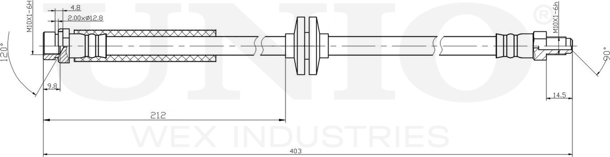 Шланг тормозной (Unio). Артикул BRH-10073