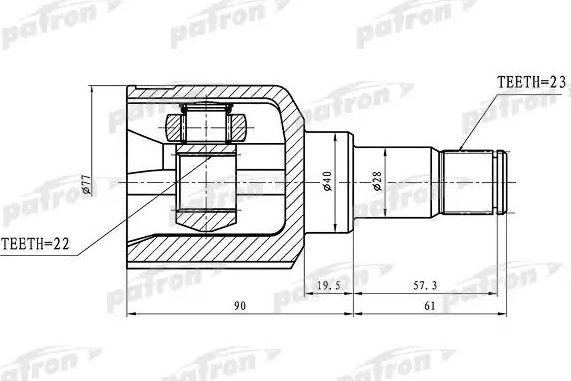 Шрус внутренний (граната) Patron. Артикул PCV3085