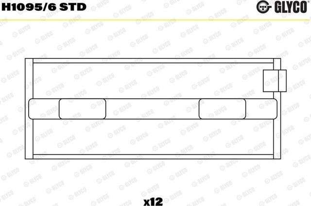 Вкладыши коренные Glyco для Fiat Coupe 1996-2000. Артикул H1095/6 STD