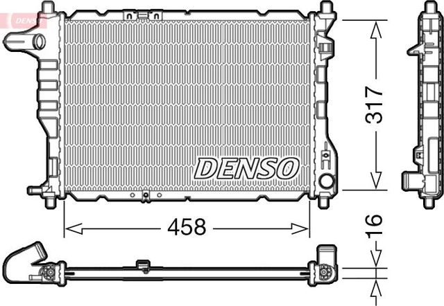 Радиатор охлаждения двигателя Denso. Артикул DRM08005