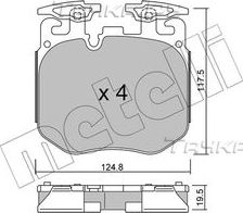 Тормозные колодки Metelli передние для BMW 7 VI (G11/G12) 2015-2026. Артикул 22-1147-0