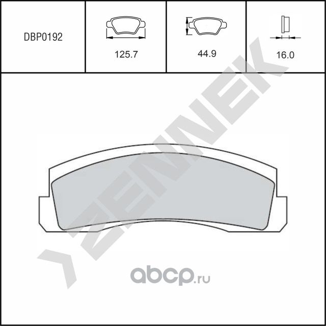 Колодки тормозные дисковые передние CHEVROLET-NIVA ВАЗ 2121/2123 (Zennek). Артикул DBP0192