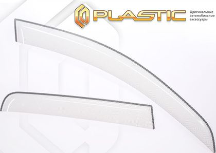 Дефлекторы СА Пластик для окон (Шелкография белая) Lada Vesta седан 2015-2023. Артикул 2010030411743