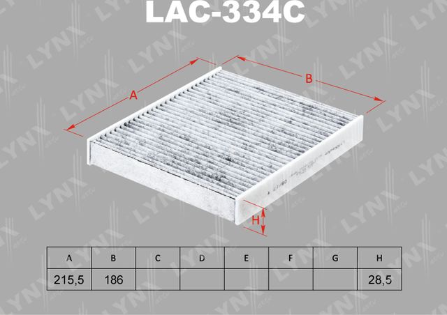 Салонный фильтр LYNXauto для Toyota Prius III (XW30) 2008-2011. Артикул LAC-334C