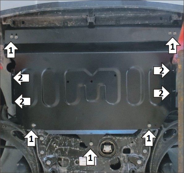 Защита Мотодор усиленная для картера, КПП Volkswagen Terramont 2018-2026. Артикул 72703