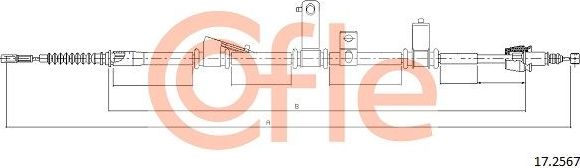 Трос ручника (тросик ручного тормоза) Cofle. Артикул 17.2567