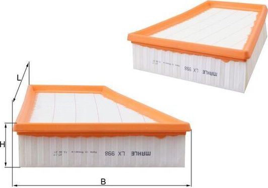 Воздушный фильтр Mahle. Артикул LX 998