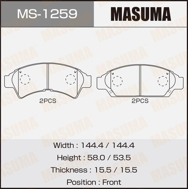 Тормозные колодки Masuma. Артикул MS-1259