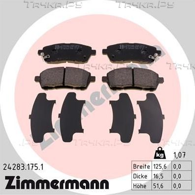 Тормозные колодки Zimmermann. Артикул 24283.175.1