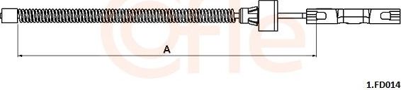 Трос ручника (тросик ручного тормоза) Cofle. Артикул 92.1.FD014