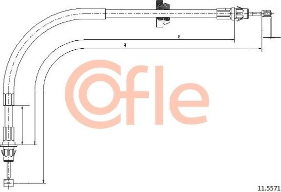 Трос ручника (тросик ручного тормоза) Cofle передний для Ford Transit VI 2000-2006. Артикул 92.11.5571