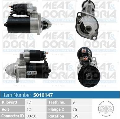 Стартер Meat & Doria для Mercedes-Benz Sprinter 903 1995-2006. Артикул 5010147