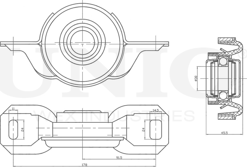 Опора карданного вала (Unio). Артикул RMP-15169