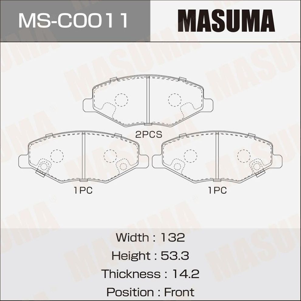 Колодки дисковые MASUMA, PN0503 front (1/12) Masuma. Артикул MSC0011