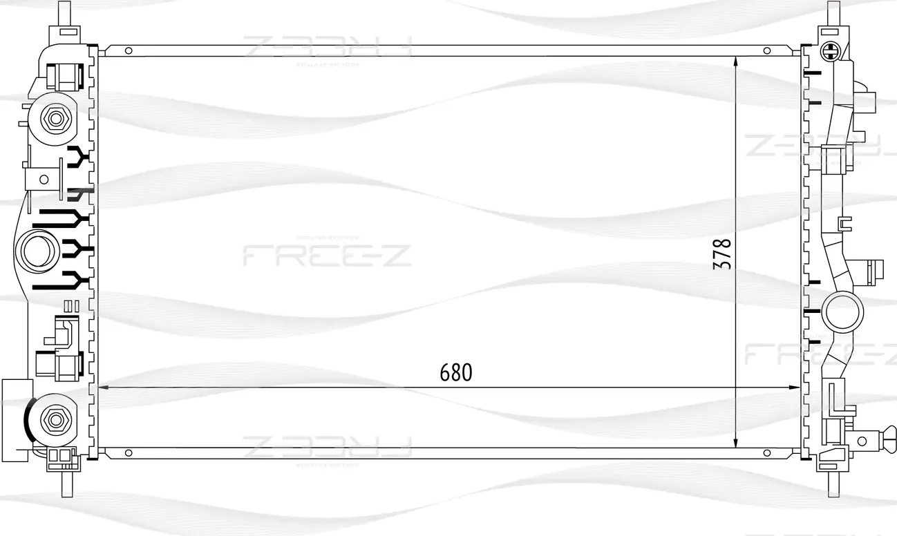 Радиатор системы охлаждения CHEVROLET Cruze 09-, OPEL Astra 09 (Free-Z). Артикул KK0164