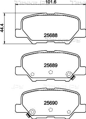 Тормозные колодки Hella NAO задние для Mitsubishi ASX I 2012-2026. Артикул 8DB 355 029-331