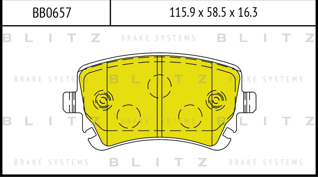 Колодки тормозные дисковые задние (Blitz). Артикул BB0657