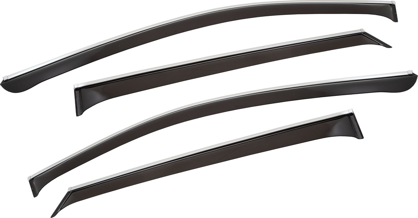 Дефлекторы Chromex для окон (c хром. молдингом) (4 шт.) Mazda CX-5 II 2017-2026. Артикул CHROMEX.63022