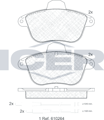 Тормозные колодки Icer. Артикул 180856