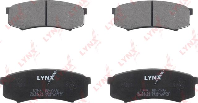 Тормозные колодки LYNXauto задние для Toyota 4Runner V 2010-2024. Артикул BD-7505