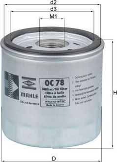 Масляный фильтр Mahle. Артикул OC 78