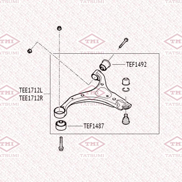 Сайлентблок рычага | перед прав/лев | (Tatsumi). Артикул TEF1492