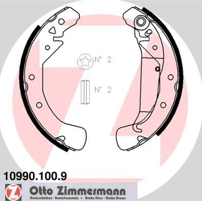 Тормозные колодки Zimmermann. Артикул 10990.100.9