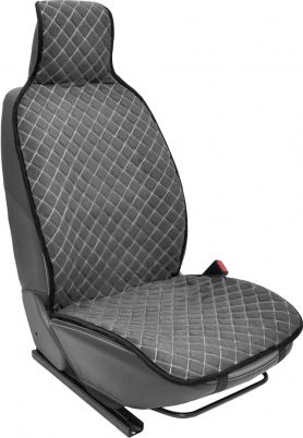 Накидки универсальные Rezkon Алькантара с раздельным подголовником на передние сидения, цвет Серый/Серые соты. Артикул 8103051221