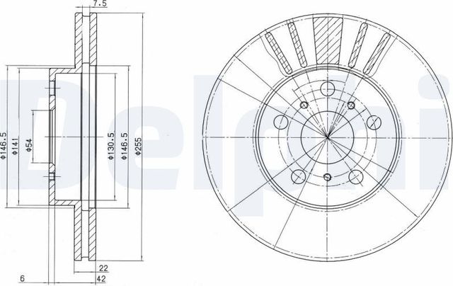 Тормозной диск Delphi передний для Toyota Celica IV (T160) 1985-1989. Артикул BG2596