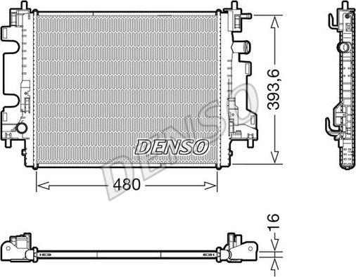 Радиатор охлаждения двигателя Denso для Smart Fortwo III (C453, A453) 2014-2024. Артикул DRM23113