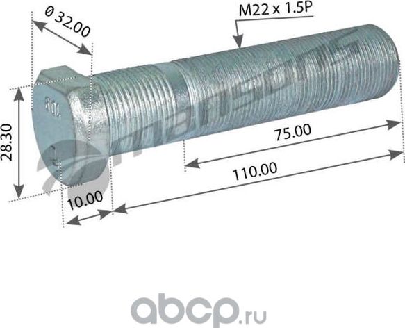 Болт колесный (Mansons). Артикул 700.252