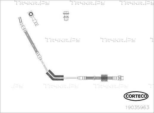 Тормозной шланг Corteco задний левый для Land Rover Range Rover III 2002-2012. Артикул 19035963