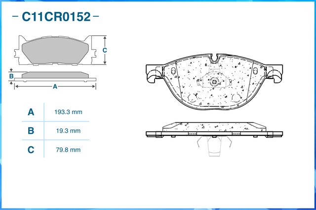 Колодки тормозные передние (Low Metallic) (Cworks). Артикул C11CR0152