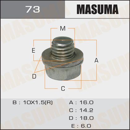 Сливная пробка масляного поддона двигателя Masuma для Toyota Fortuner II 2015-2024. Артикул 73