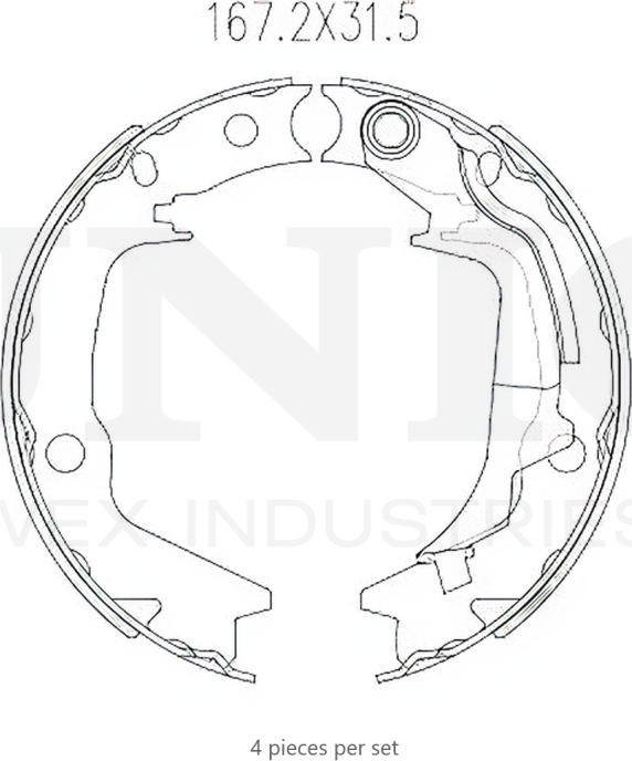 Колодки тормозные барабанные, комплект (Unio). Артикул BRP-10099