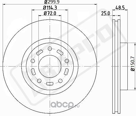 Диск тормозной вентилируемый пер. MAZDA Mazda 3 03-11, 5 10-, Premacy (Bapco). Артикул BD0090