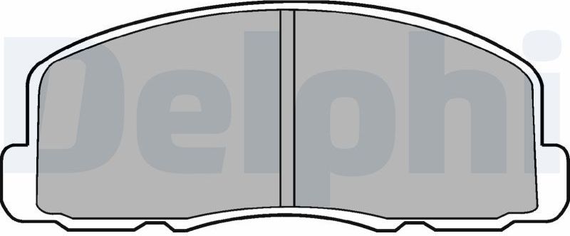 Тормозные колодки Delphi (Low-Metallic) передние для Mitsubishi Colt I (A150) 1981-1984. Артикул LP458