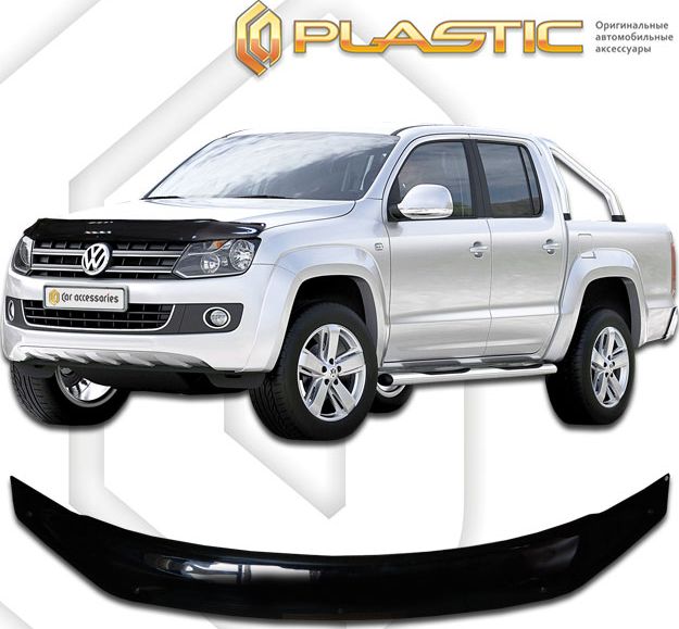 Дефлектор СА Пластик для капота (Classic черный) Volkswagen Amarok 2010-2016. Артикул 2010010105396