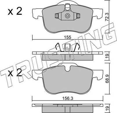 Тормозные колодки Trusting. Артикул 318.0