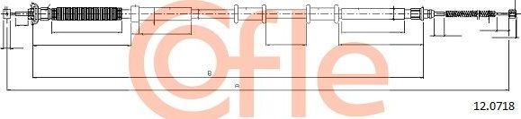 Трос ручника (тросик ручного тормоза) Cofle задний правый для Fiat 500 II 2009-2026. Артикул 92.12.0718