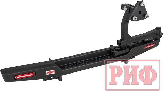 Бампер силовой РИФ задний с фонарями, калиткой, возможностью установки фаркопа, стандарт для ГАЗ Соболь NN 2010-2026. Артикул RIFGNN-21225