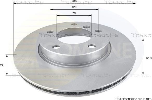 Тормозной диск Comline передний для BMW 3 IV (E46) 1998-2007. Артикул ADC1702V
