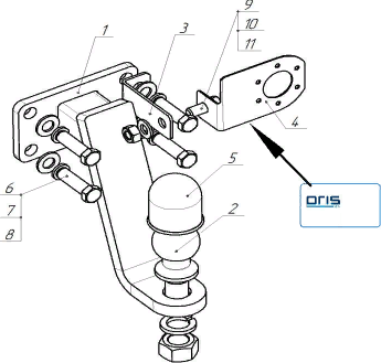 Фаркоп Oris (ранее Bosal) для Tank 300 2023-2026. Артикул 9024-E