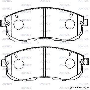 Тормозные колодки Advics передние для Nissan Juke I 2010-2019. Артикул SN592P