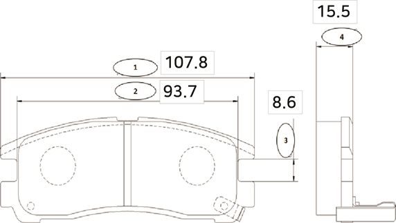 Тормозные колодки CTR задние для Mitsubishi Pajero Pinin 1999-2007. Артикул GK0574