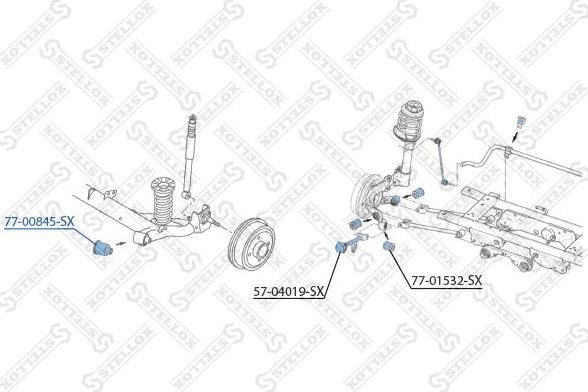 Сайлентблок заднего рычага подвески Stellox. Артикул 77-00845-SX