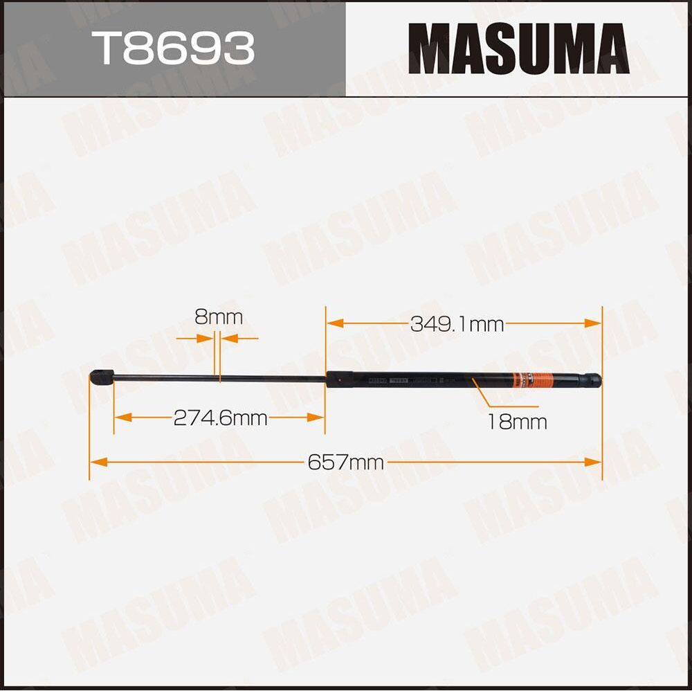 Упор газовый багажника MASUMA, L= 657mm (1/40). Артикул T8693