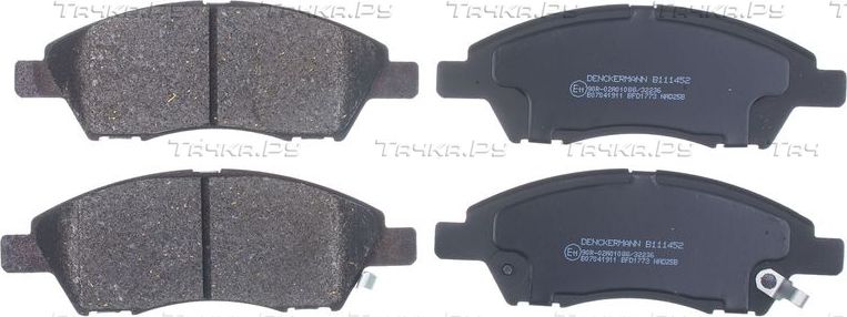 Тормозные колодки Denckermann передние для Nissan Tiida I 2007-2012. Артикул B111452
