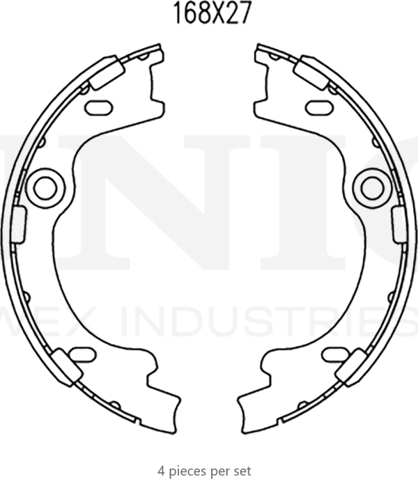 Колодки тормозные барабанные, комплект (Unio). Артикул BRP-10104